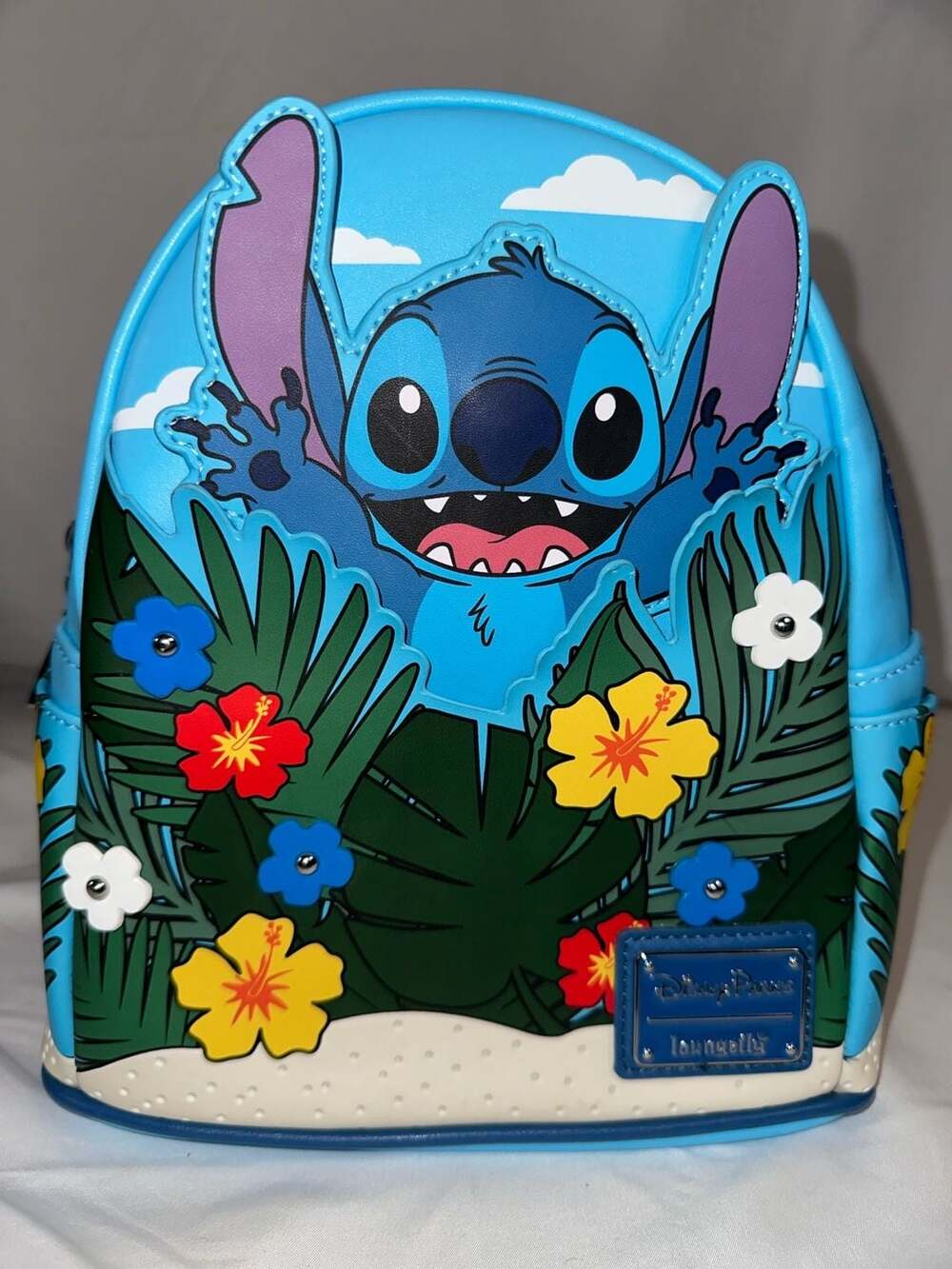 Disney Parks Loungefly Stitch Tropical Floral Pop-Up Mini Backpack